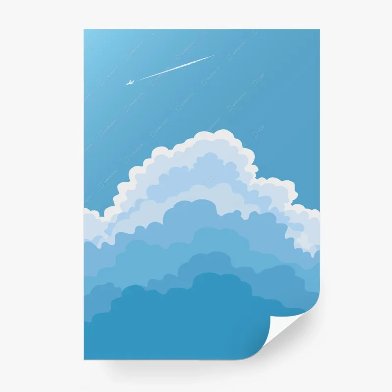 Papier peint cumulus en couches et avion en altitude – Wallnifity® Papier peint cumulus en couches et avion en altitude – Wallnifity®