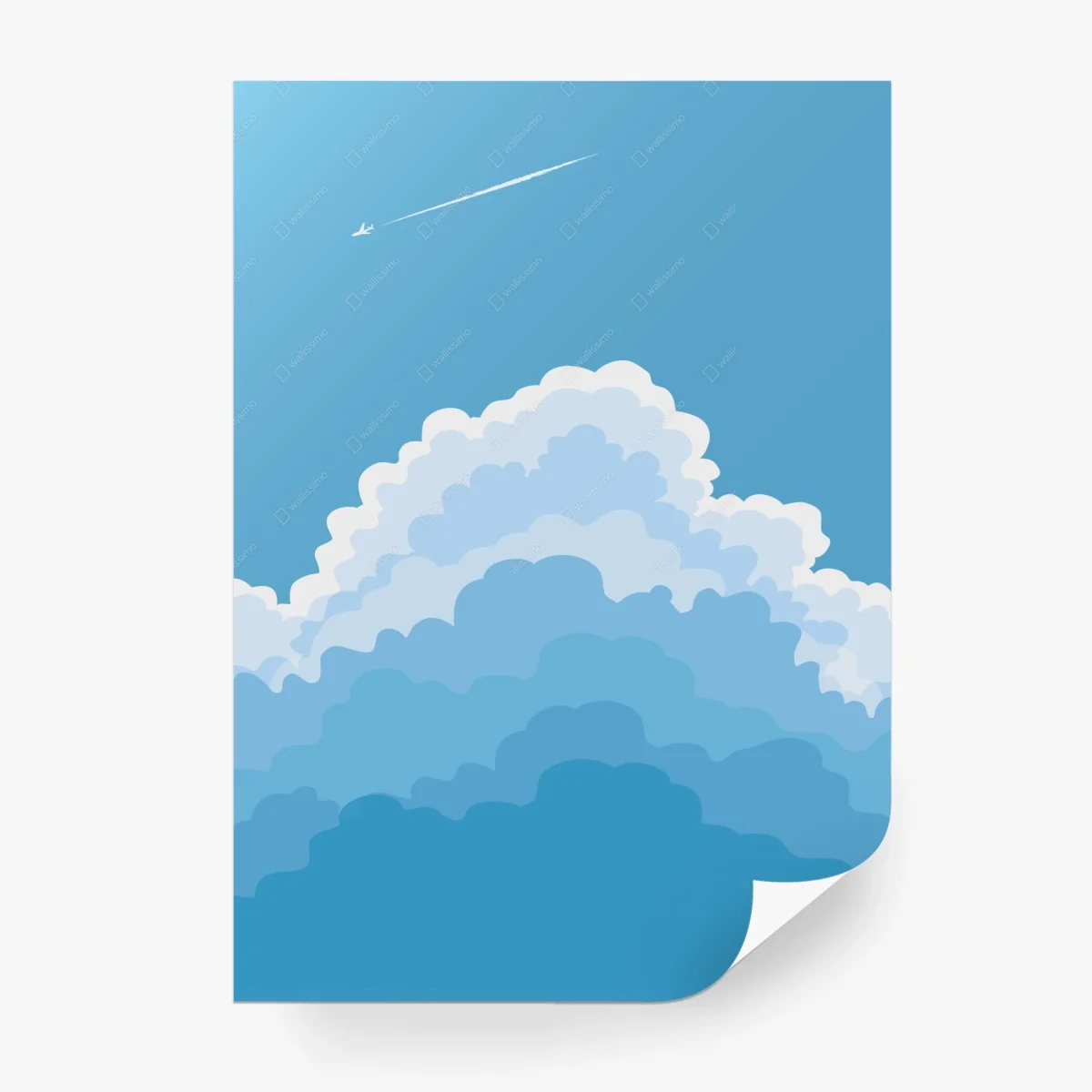 Papier peint cumulus en couches et avion en altitude – Wallnifity® Papier peint cumulus en couches et avion en altitude – Wallnifity®