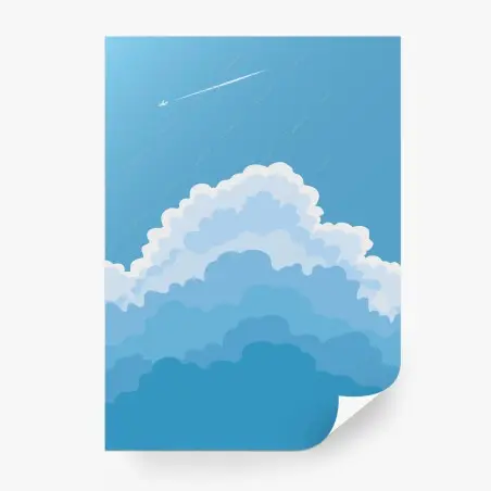 Papier peint cumulus en couches et avion en altitude – Wallnifity®