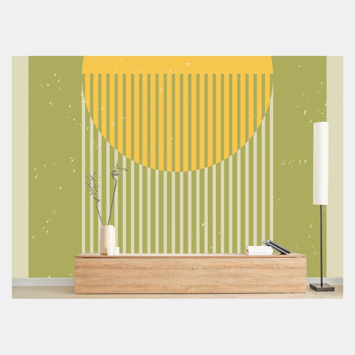 Papier peint soleil minimaliste aux rayures verticales – Wallnifity® Papier peint soleil minimaliste aux rayures verticales – Wallnifity®