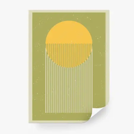 Papier peint soleil minimaliste aux rayures verticales – Wallnifity®