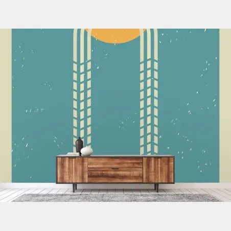 Papier peint arc solaire rétro minimaliste – Wallnifity®