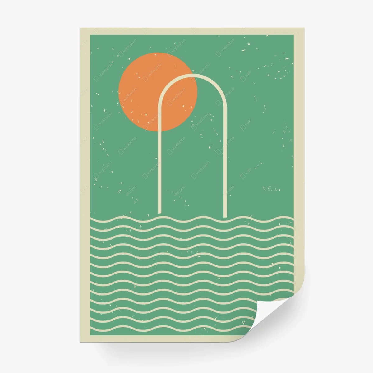 Papier peint arche solaire sur vagues minimalistes – Wallnifity® Papier peint arche solaire sur vagues minimalistes – Wallnifity®