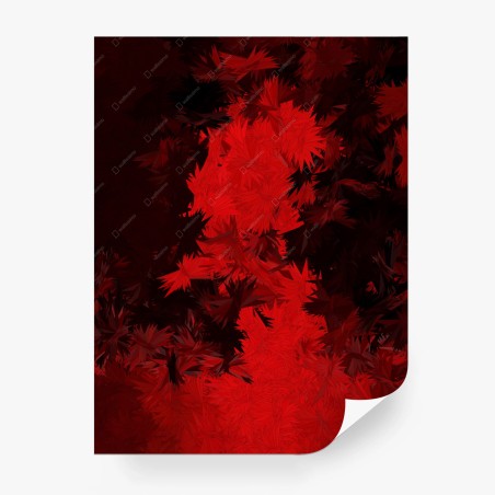 Papier peint abstraction rouge et noire en éclats – Wallnifity®