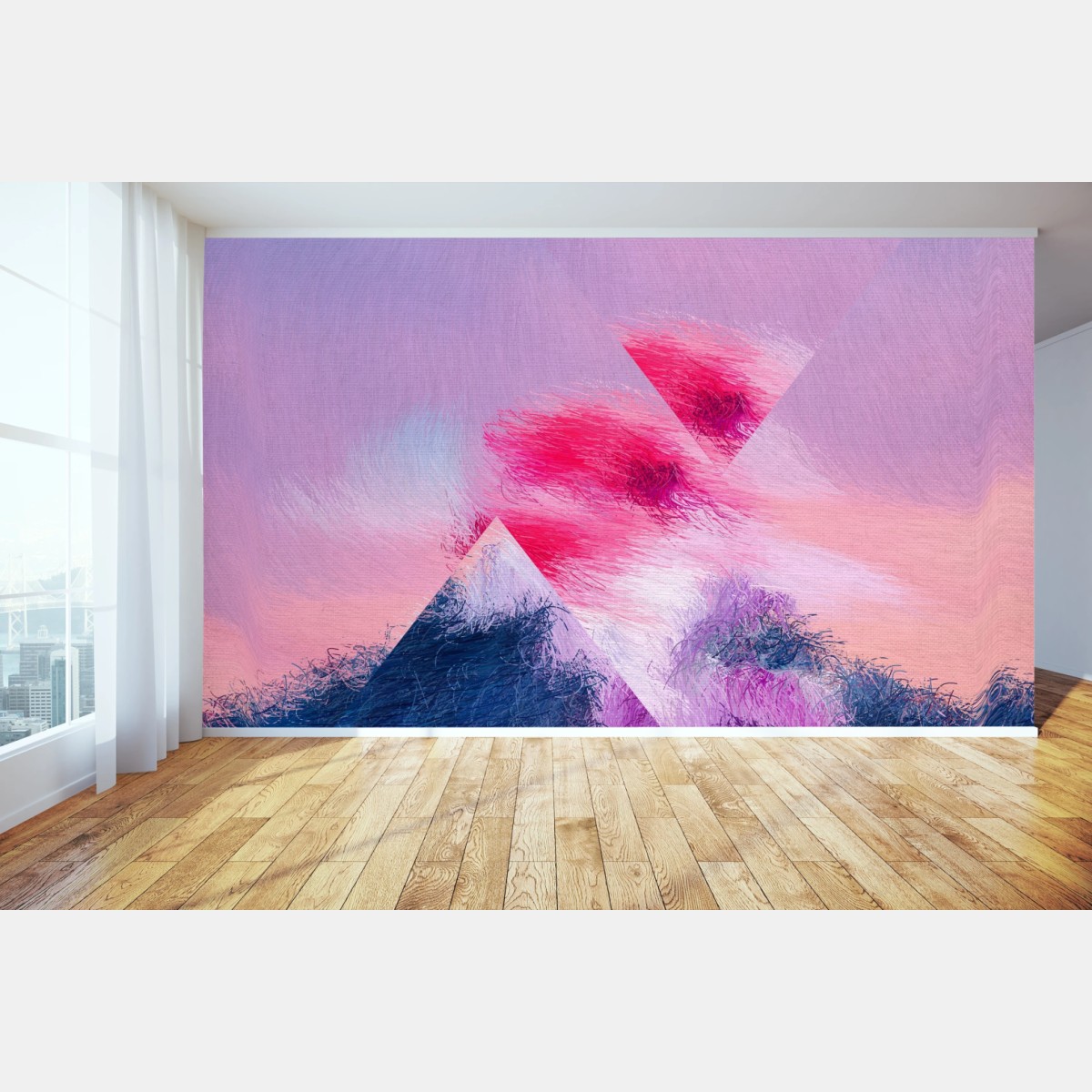 Papier peint rêve géométrique au coucher de soleil – Wallnifity®