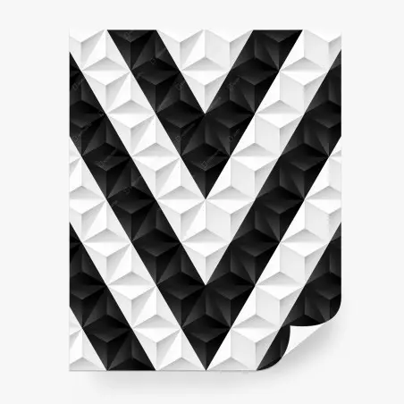 Papier peint motif géométrique 3d noir et blanc – Wallnifity®