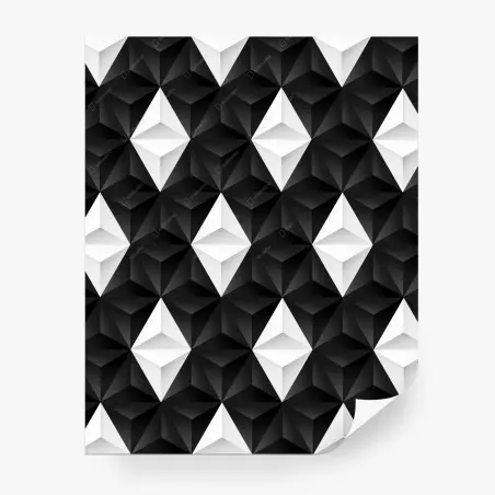 Papier peint motif géométrique 3d noir et blanc – Wallnifity®