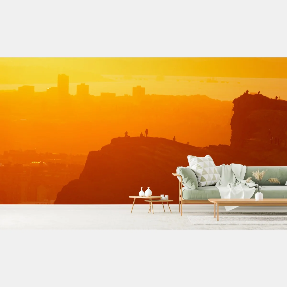 Papier peint coucher de soleil doré sur la falaise – Wallnifity® Papier peint coucher de soleil doré sur la falaise – Wallnifity®