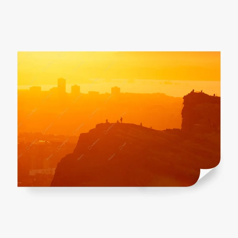 Papier peint coucher de soleil doré sur la falaise – Wallnifity® Papier peint coucher de soleil doré sur la falaise – Wallnifity®