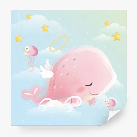 Papier peint baleine rêveuse dans les nuages – Wallnifity®