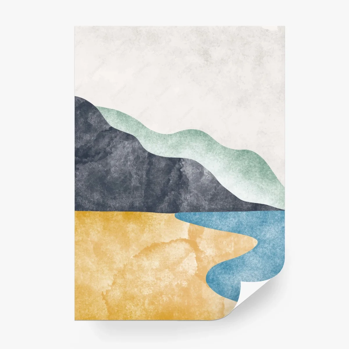 Papier peint paysage côtier abstrait minimaliste – Wallnifity® Papier peint paysage côtier abstrait minimaliste – Wallnifity®