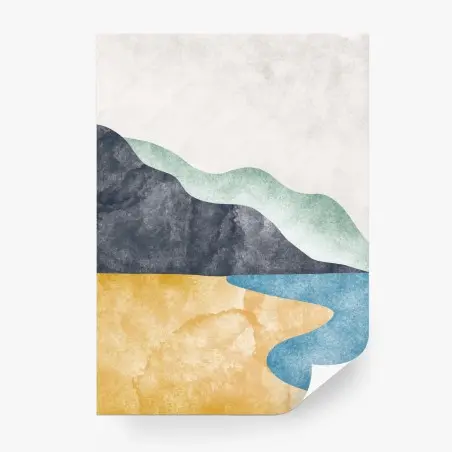 Papier peint paysage côtier abstrait minimaliste – Wallnifity®