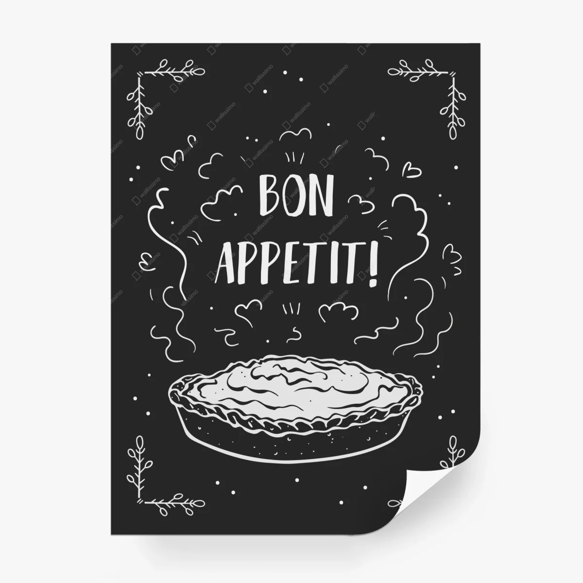 Papier peint bon appétit : illustration de tarte en style ardoise – Wallnifity® Papier peint bon appétit : illustration de tarte en style ardoise – Wallnifity®