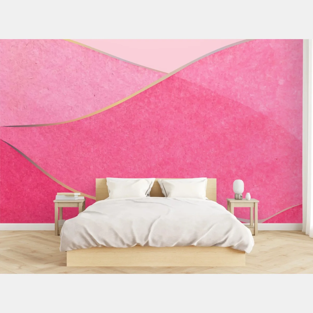 Papier peint vagues abstraites en nuances de rose – Wallnifity® Papier peint vagues abstraites en nuances de rose – Wallnifity®