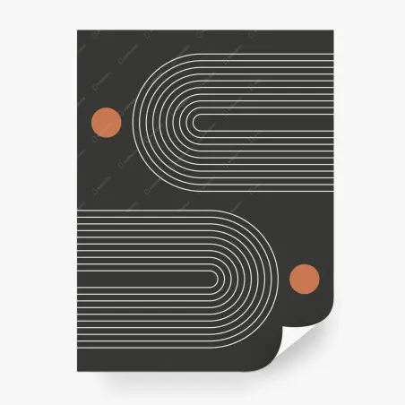 Papier peint motif géométrique minimaliste aux cercles terre cuite – Wallnifity®