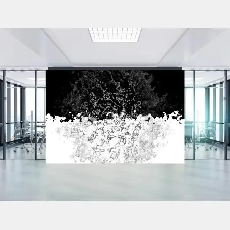 Papier peint contraste organique noir et blanc – Wallnifity®