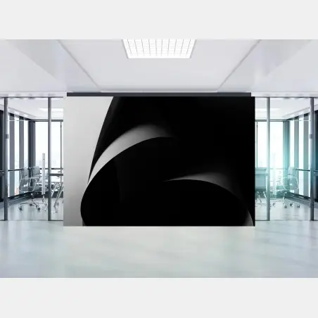 Papier peint courbes architecturales en noir et blanc – Wallnifity®