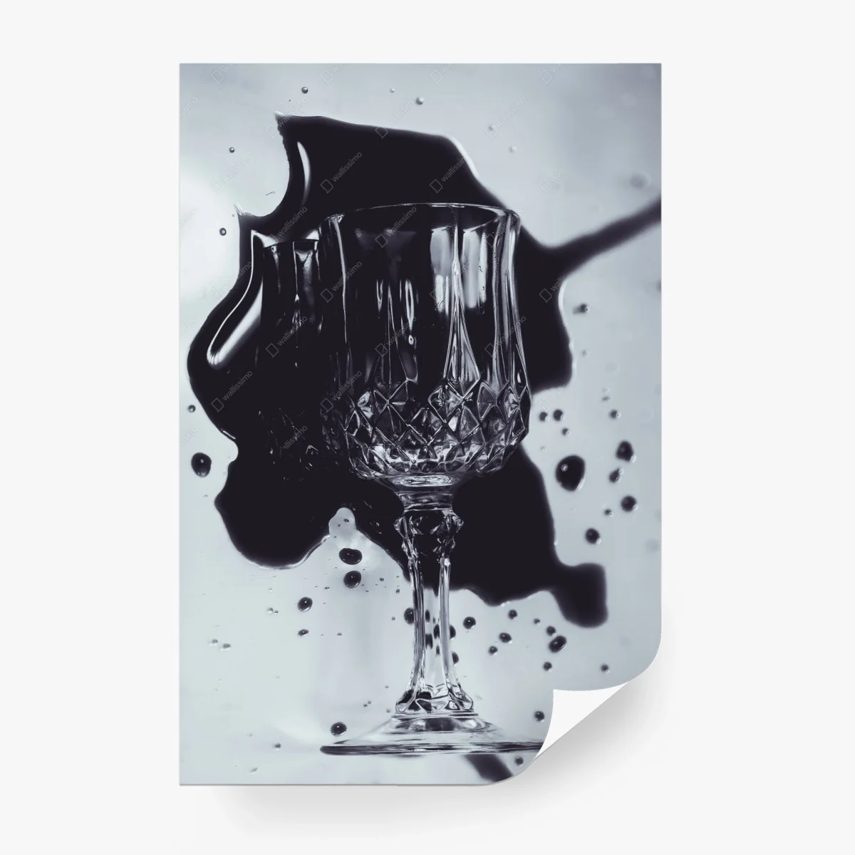 Papier peint calice en cristal et éclaboussures d'encre – Wallnifity®