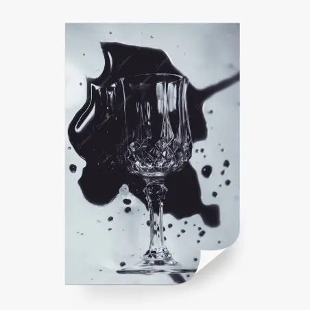 Papier peint calice en cristal et éclaboussures d'encre – Wallnifity®