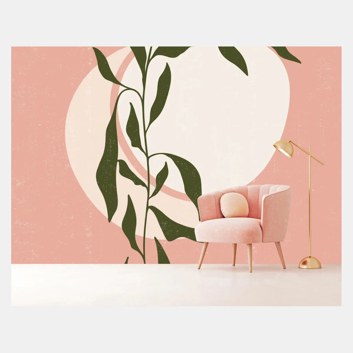 Papier peint composition botanique minimaliste au soleil abstrait – Wallnifity® Papier peint composition botanique minimaliste au soleil abstrait – Wallnifity®