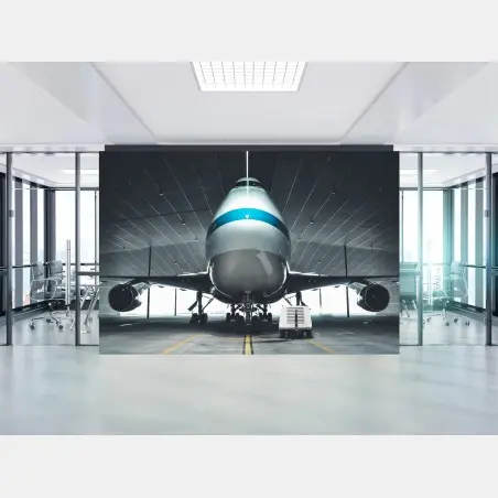 Papier peint gros-porteur majestueux dans son hangar – Wallnifity®