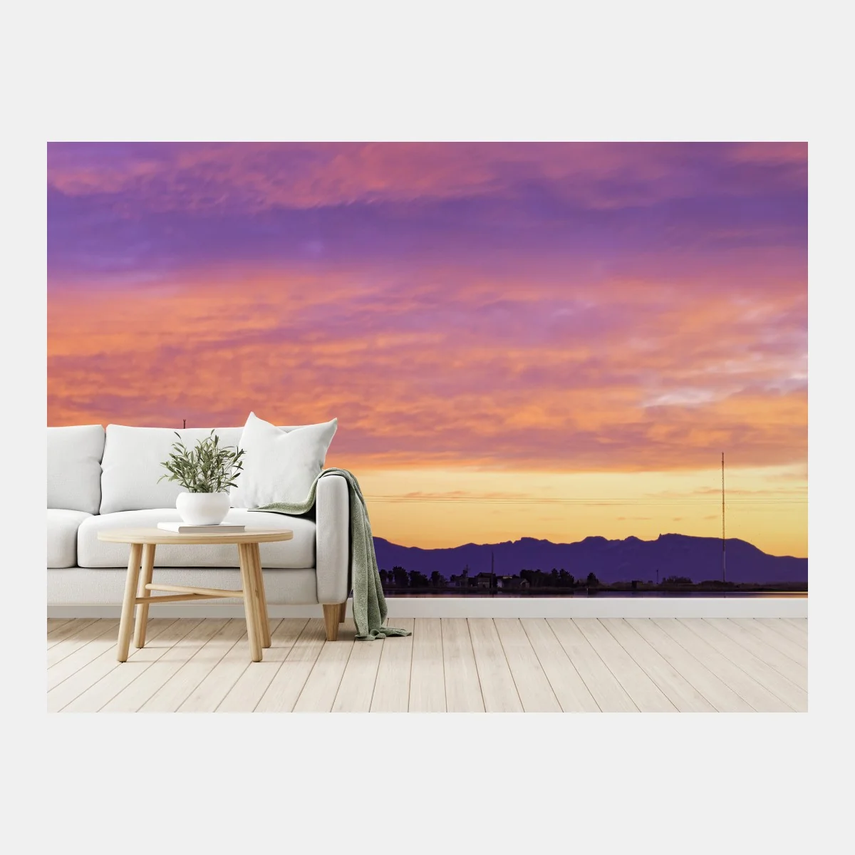 Papier peint crépuscule pourpre au-dessus des montagnes – Wallnifity® Papier peint crépuscule pourpre au-dessus des montagnes – Wallnifity®