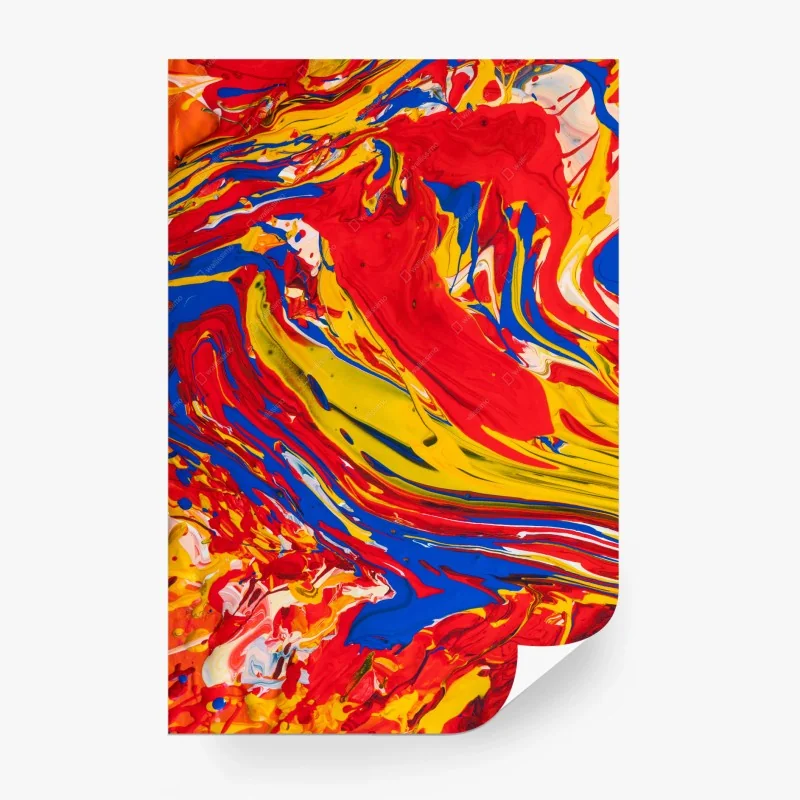 Papier peint vortex de couleurs primaires — décor abstrait dynamique – Wallnifity® Papier peint vortex de couleurs primaires — décor abstrait dynamique – Wallnifity®
