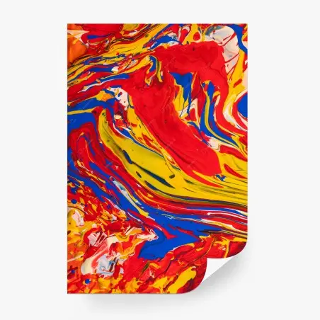 Papier peint vortex de couleurs primaires — décor abstrait dynamique – Wallnifity®