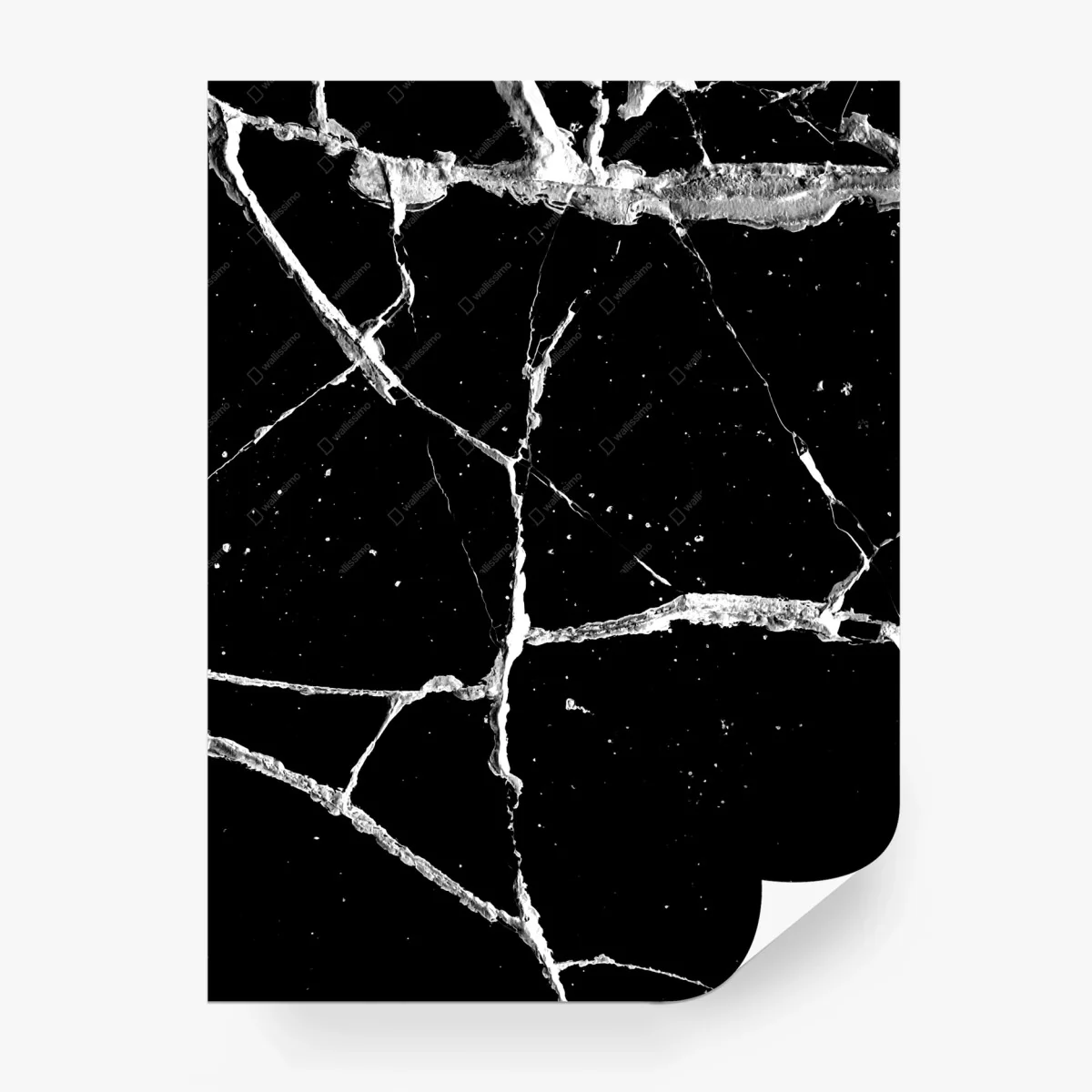 Papier peint motif marbre noir à veines blanches – Wallnifity®