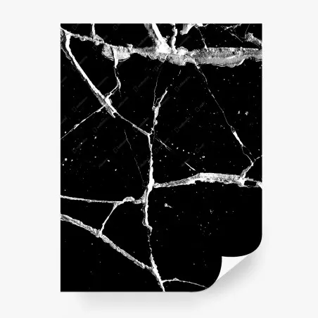 Papier peint motif marbre noir à veines blanches – Wallnifity®