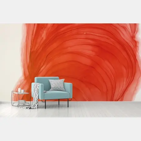 Papier peint vague organique rouge translucide – Wallnifity®
