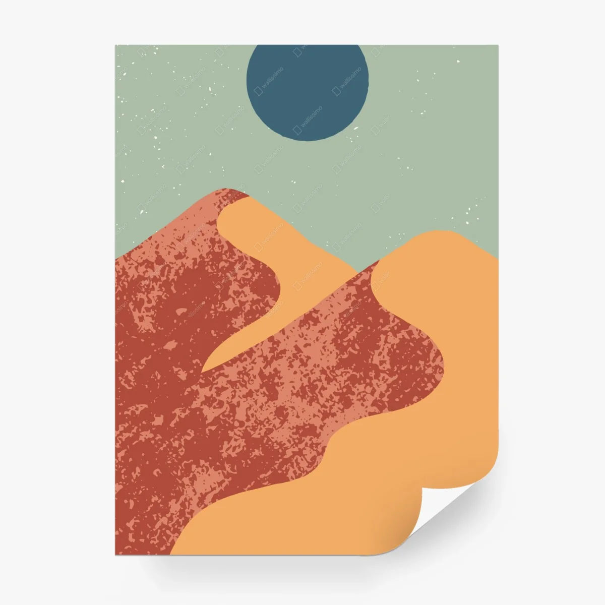 Papier peint paysage désertique abstrait au clair de lune – Wallnifity®