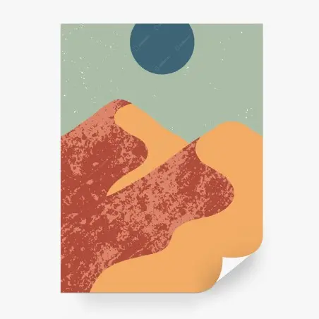 Papier peint paysage désertique abstrait au clair de lune – Wallnifity®