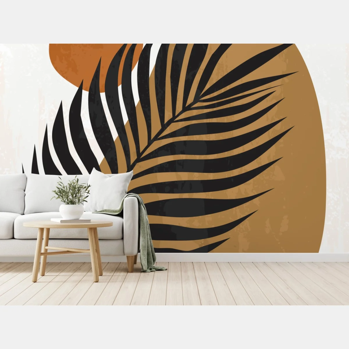 Papier peint feuille tropicale ocre et noire – Wallnifity® Papier peint feuille tropicale ocre et noire – Wallnifity®