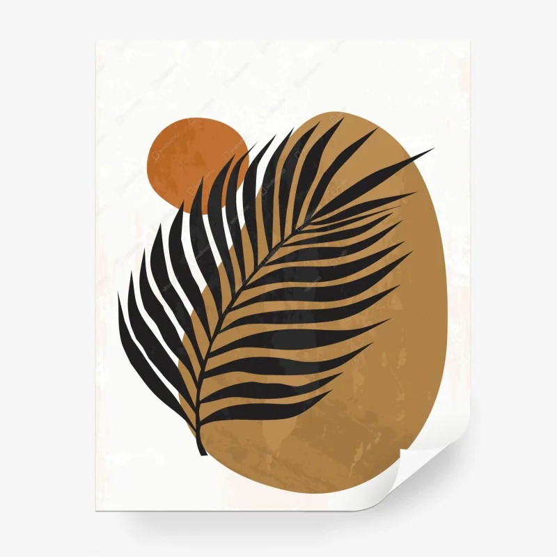 Papier peint feuille tropicale ocre et noire – Wallnifity® Papier peint feuille tropicale ocre et noire – Wallnifity®