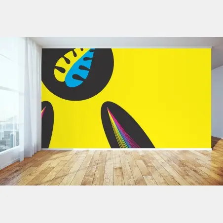 Papier peint affiche tropicale minimaliste aux couleurs vives – Wallnifity®