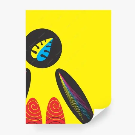 Papier peint affiche tropicale minimaliste aux couleurs vives – Wallnifity®
