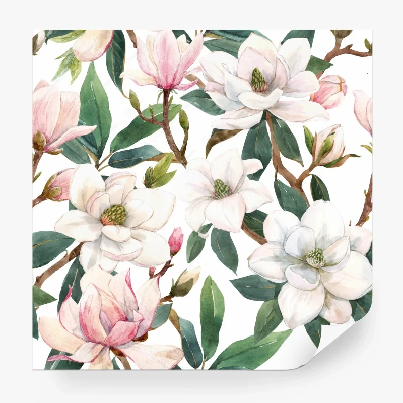 Papier peint magnolias en aquarelle pour décoration murale élégante – Wallnifity® Papier peint magnolias en aquarelle pour décoration murale élégante – Wallnifity®