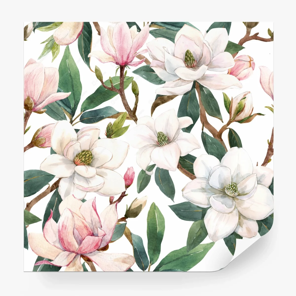 Papier peint magnolias en aquarelle pour décoration murale élégante – Wallnifity® Papier peint magnolias en aquarelle pour décoration murale élégante – Wallnifity®