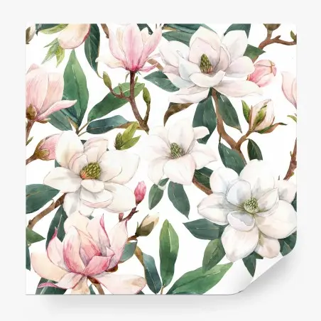 Papier peint magnolias en aquarelle pour décoration murale élégante – Wallnifity®