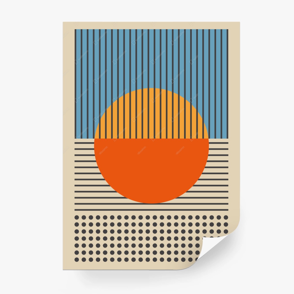 Papier peint horizon géométrique aux couleurs vives – Wallnifity®
