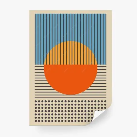Papier peint horizon géométrique aux couleurs vives – Wallnifity®