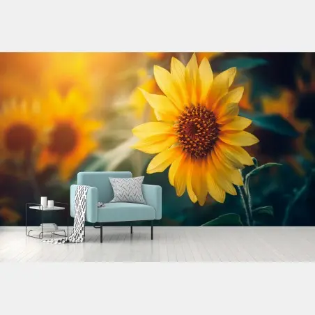 Papier peint tournesol au lever du soleil – Wallnifity®