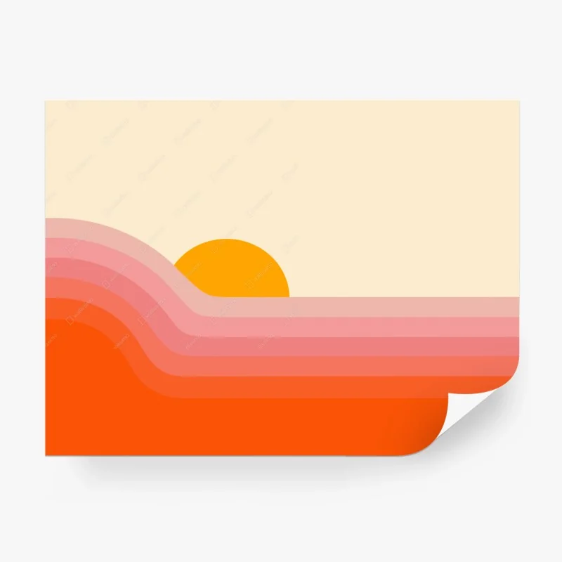 Papier peint coucher de soleil rétro en dégradé – Wallnifity® Papier peint coucher de soleil rétro en dégradé – Wallnifity®