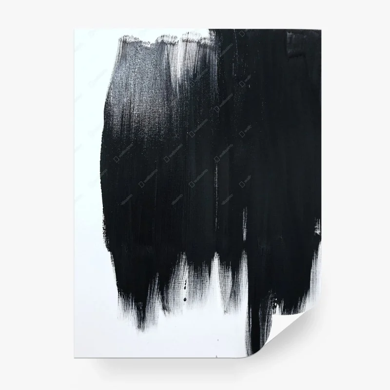 Papier peint abstraction monochrome - larges coups de pinceau noirs – Wallnifity® Papier peint abstraction monochrome - larges coups de pinceau noirs – Wallnifity®