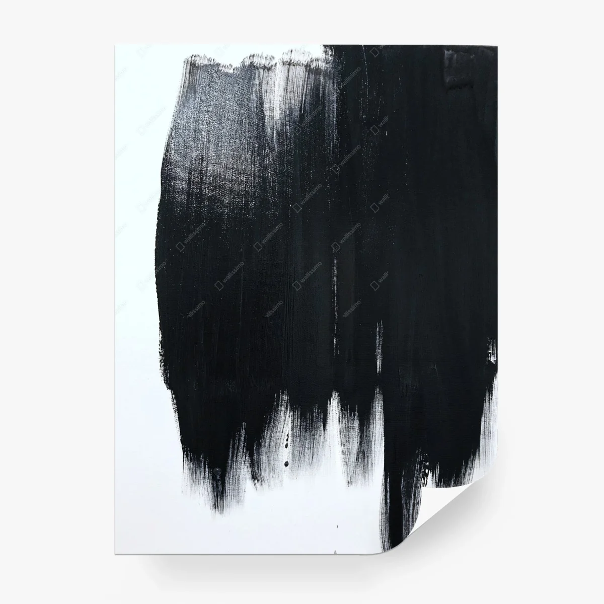 Papier peint abstraction monochrome - larges coups de pinceau noirs – Wallnifity® Papier peint abstraction monochrome - larges coups de pinceau noirs – Wallnifity®