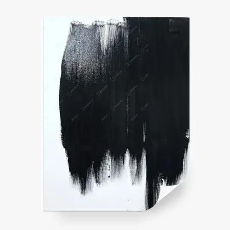 Papier peint abstraction monochrome - larges coups de pinceau noirs – Wallnifity®