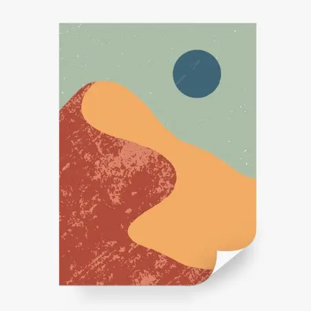 Papier peint paysage abstrait de dunes aux tons chauds – Wallnifity®