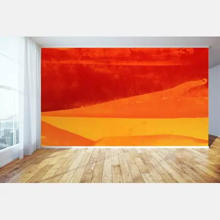 Papier peint paysage abstrait aux nuances orange et rouge – Wallnifity®