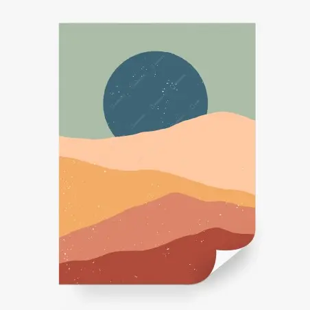 Papier peint horizon lunaire minimaliste aux dunes abstraites – Wallnifity®